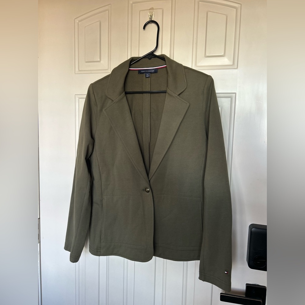 Tommy Hilfiger Khaki Jacket with Signature Trim